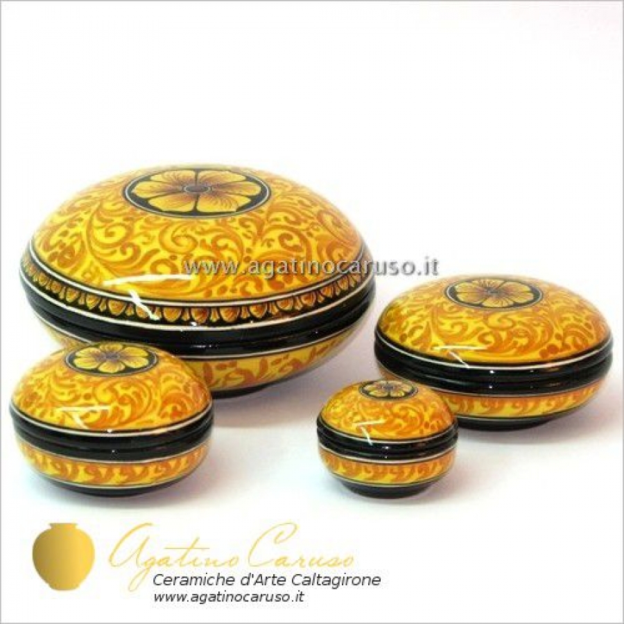 Portagioie In Ceramica Bianco - Scatolina Con Fiori Per Gioielli E Confetti - Diametro 6,5cm X Altezza 6cm